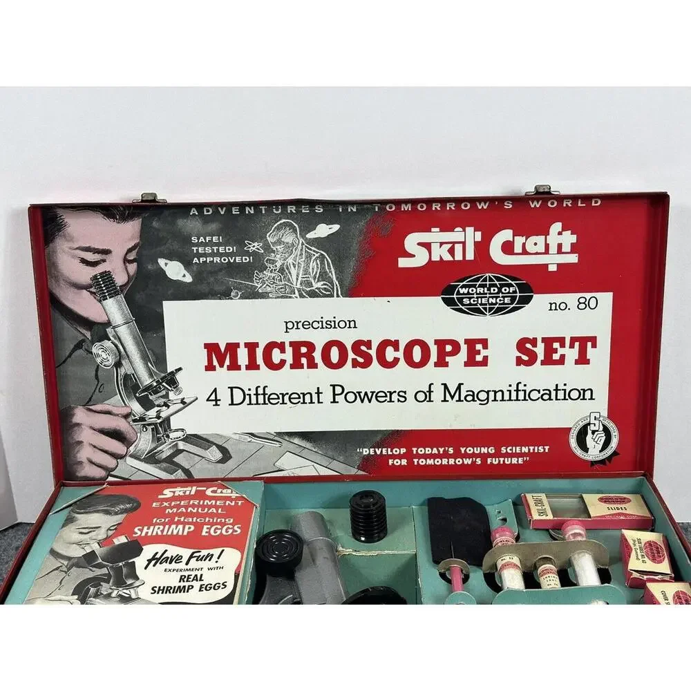 VTG Skil Craft‎ Precision Microscope Set Rare No.80 Handy Andy 1954 Kids Science